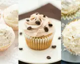 Verschiedene Cupcakes: Vanille mit Tupfen, Kaffee mit Bohnen und Kokos. Ein tolles Rezept für jeden Anlass!
